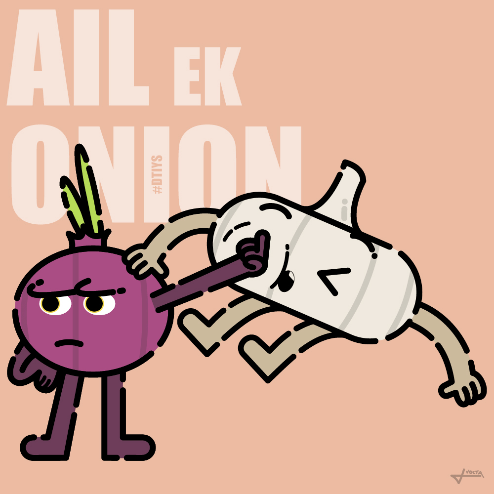 Ail ek Onion — illustration de Vocta